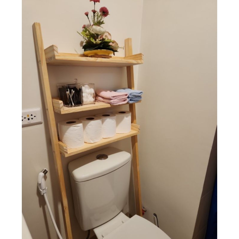 Wooden Ladder Shelves Over Toilet Leaning Furnitures Shopee Philippines