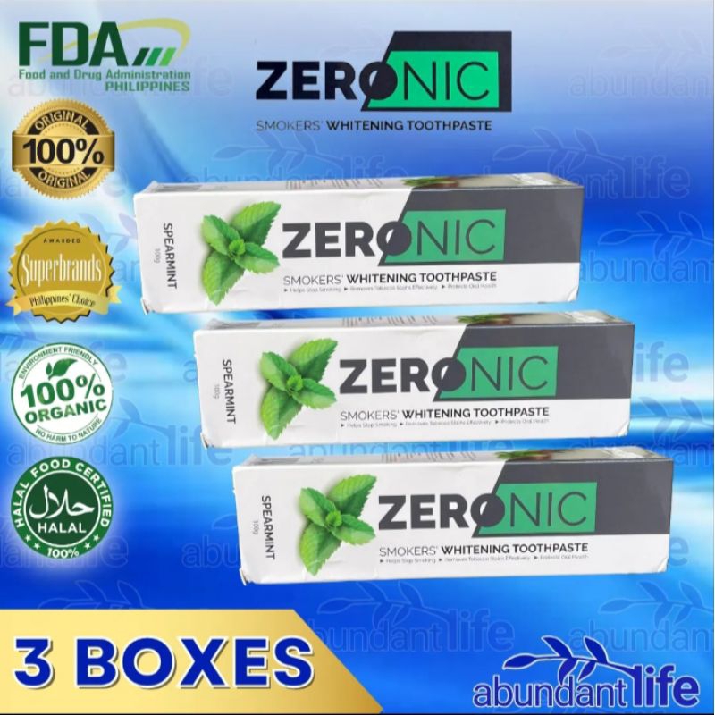 3 BOXES ZERONIC SMOKERS WHITENING TOOTHPASTE | Shopee Philippines