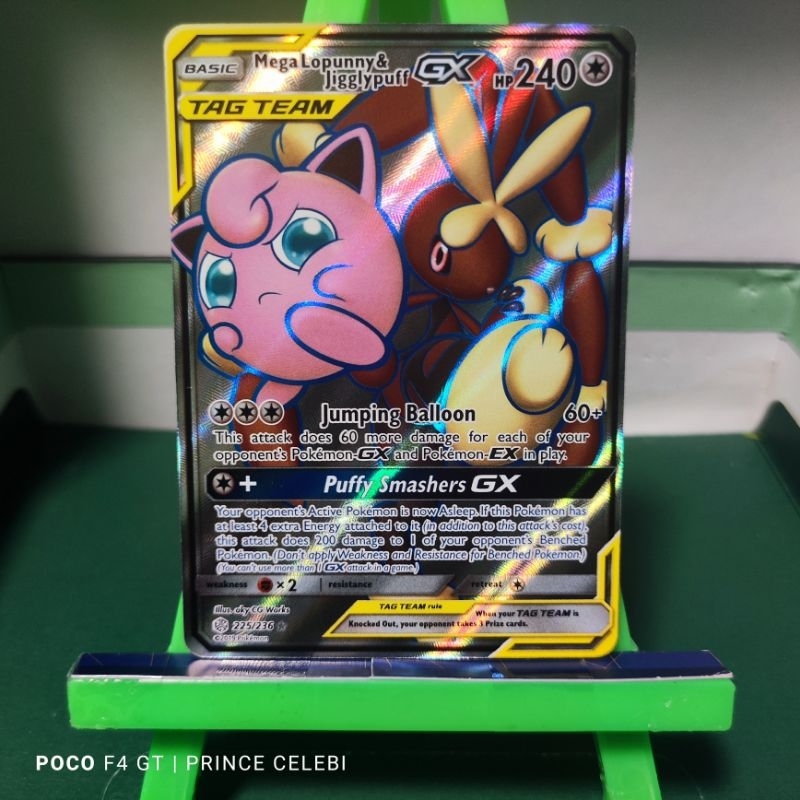 Pokemon TCG Mega Lopunny & Jigglypuff Tag Team GX Full Art Shopee