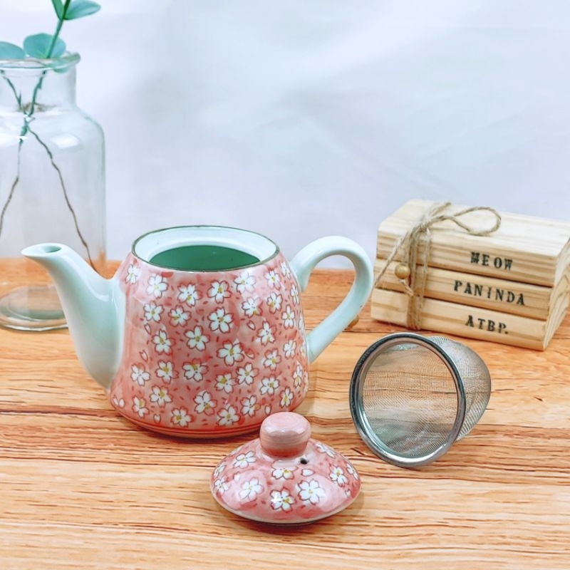 Microwavable Porcelain Japanese Tea Pot with Strainer, B Shopee