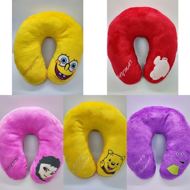 Character Neck Pillow Travel Pillow Spongebob Pooh Baymax Elsa Frozen