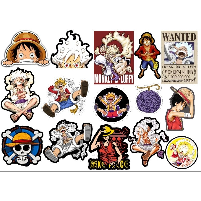 luffy sticker set a4 size waterproof glossy | Shopee Philippines