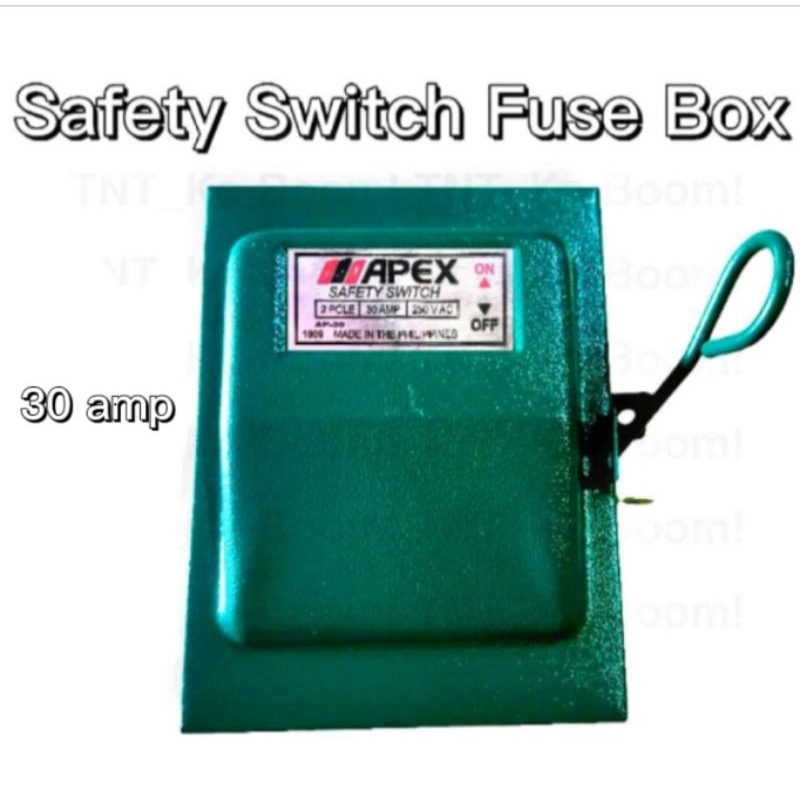 Safety Switch Fuse Box 30amp 2 Pole Electrical Green Free Screw & Fuse