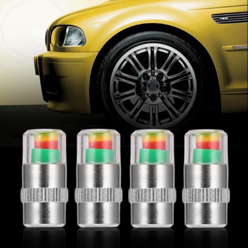 4PCS Car Auto Tire Pressure Monitor Valve Stem Caps Sensor Indicator ...