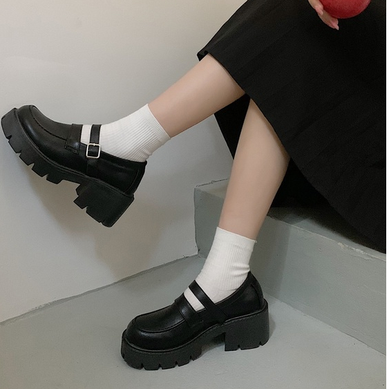 classic PUleather School/Work/Casual Black shoes Women Fashion mary ...