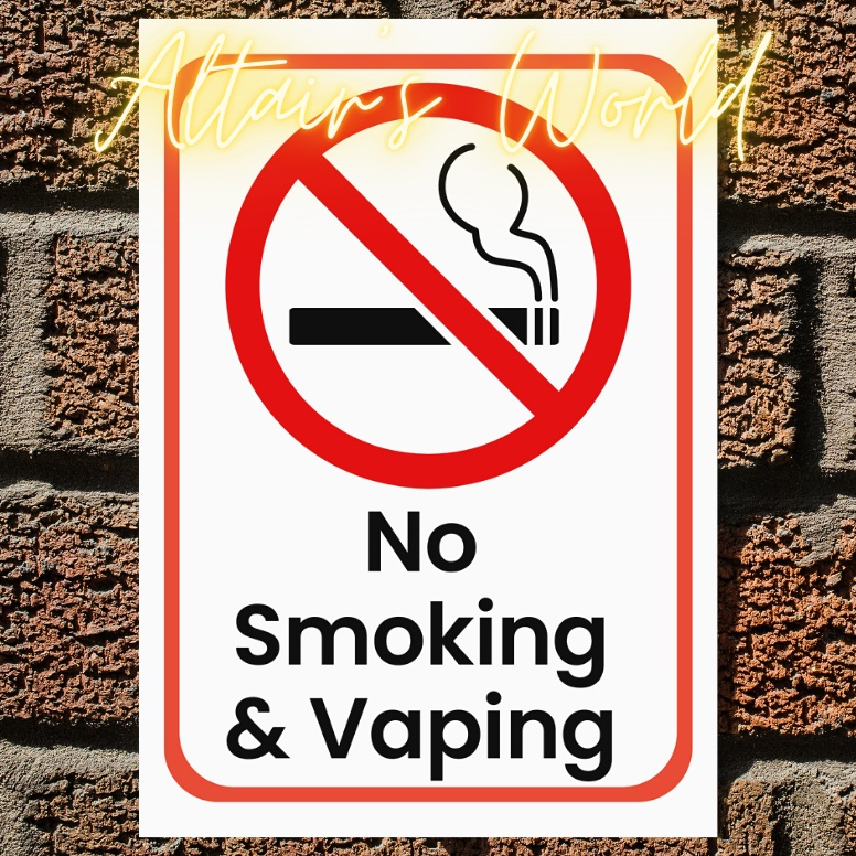 thumbnail image 2 of No Smoking Or Vaping Sign - Perfect For Offices, Restaurants & Entryways (PVC Vinyl Sticker Or Diabond) 2 of 2