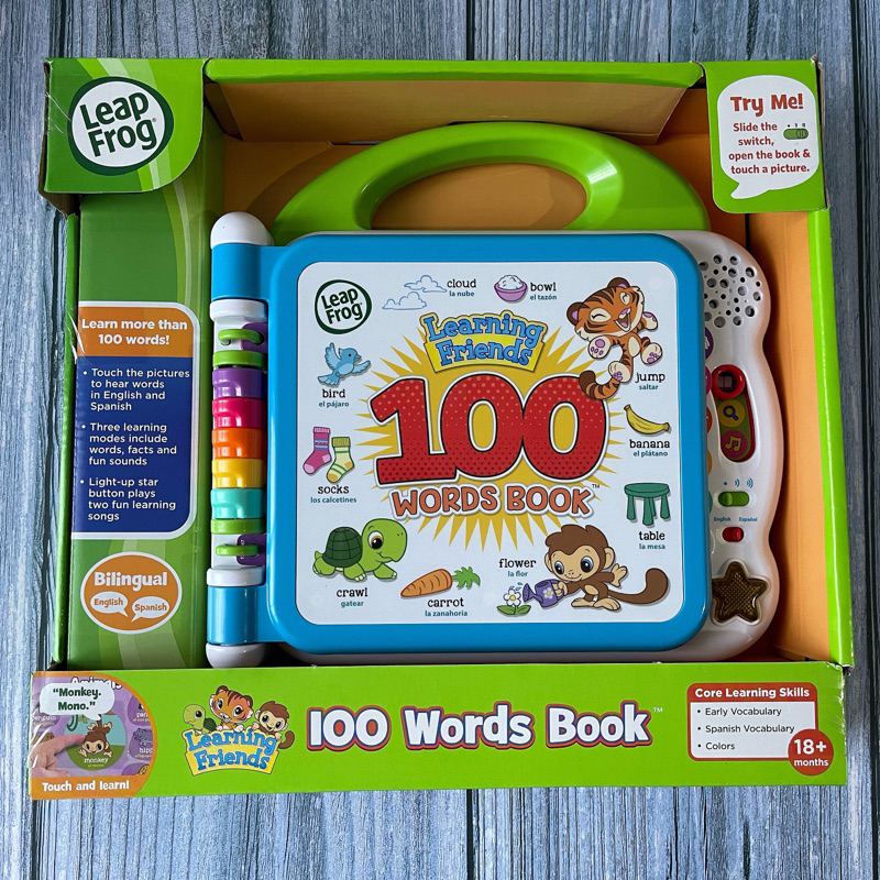 Leapfrog Learning Friends 100 Words Bilingual Electronic Book | Shopee ...