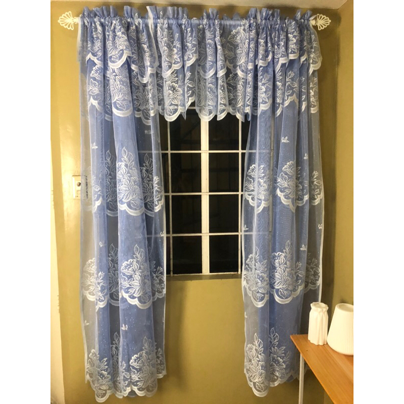 Window curtain set 3in1 Lace curtain (Window & Door curtain) Shopee