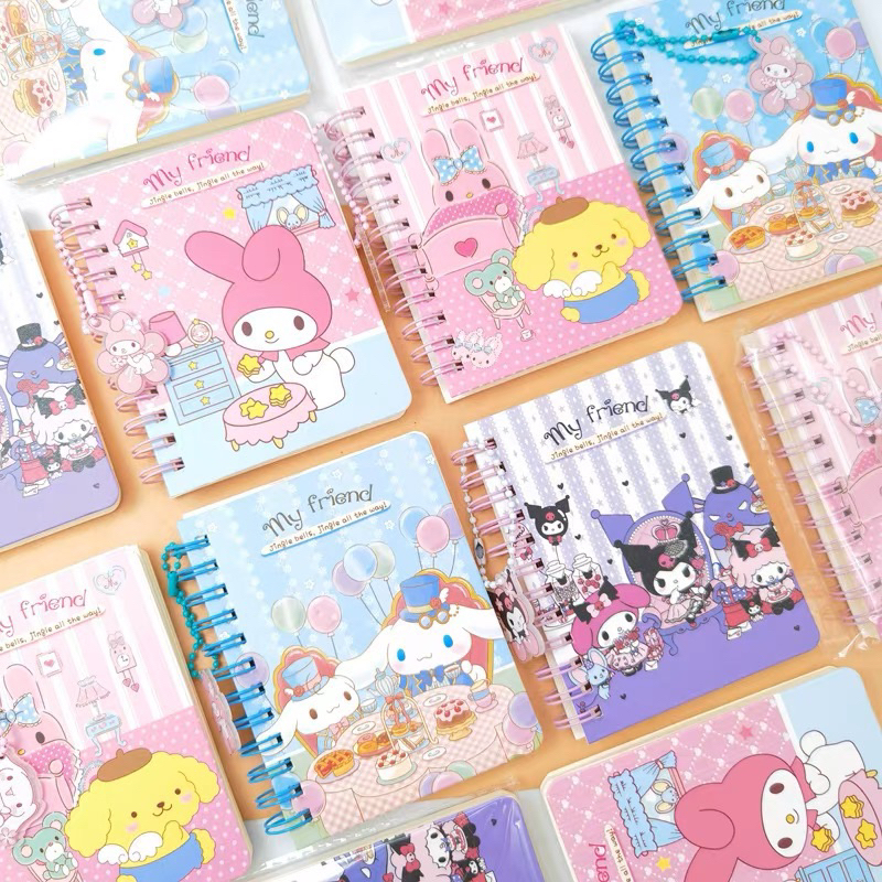 Sanrio Characters Cute Cartoon Mini Notebook Horizontal Line Writing ...