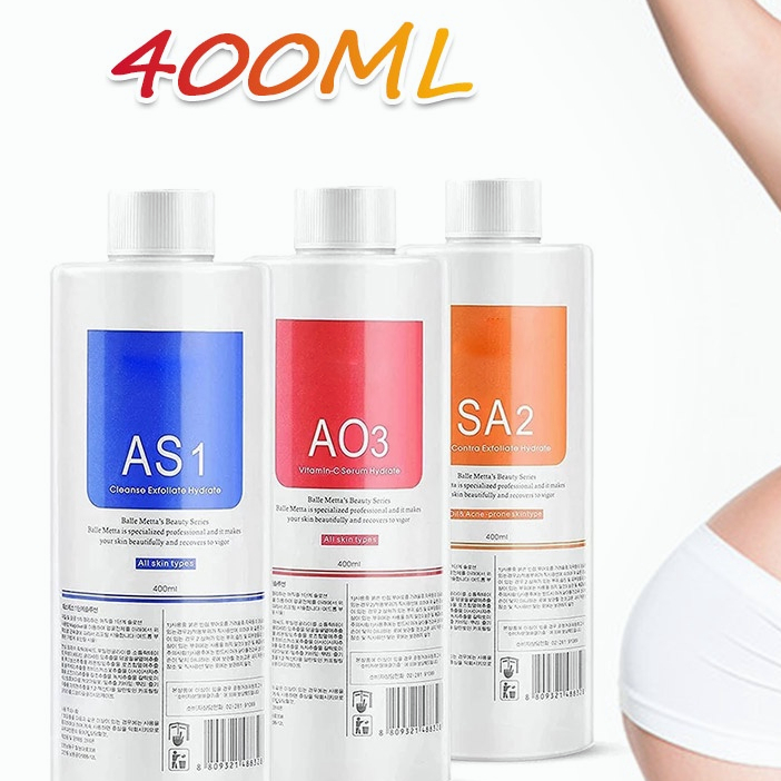 3pcs Hydra Aqua peeling liquid oxygen facial Skin beauty machine essence AS1 AO3 SA2 solution