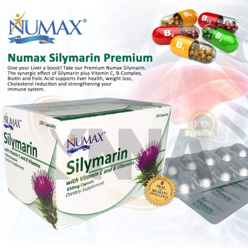 Numax Silymarin with Vitamin C and B Vitamins (100 capsules per box)FDA