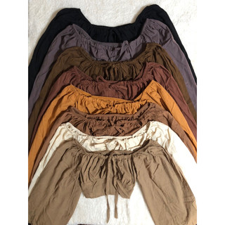 Bustier Puff longsleeves crop top - linen | Shopee Philippines