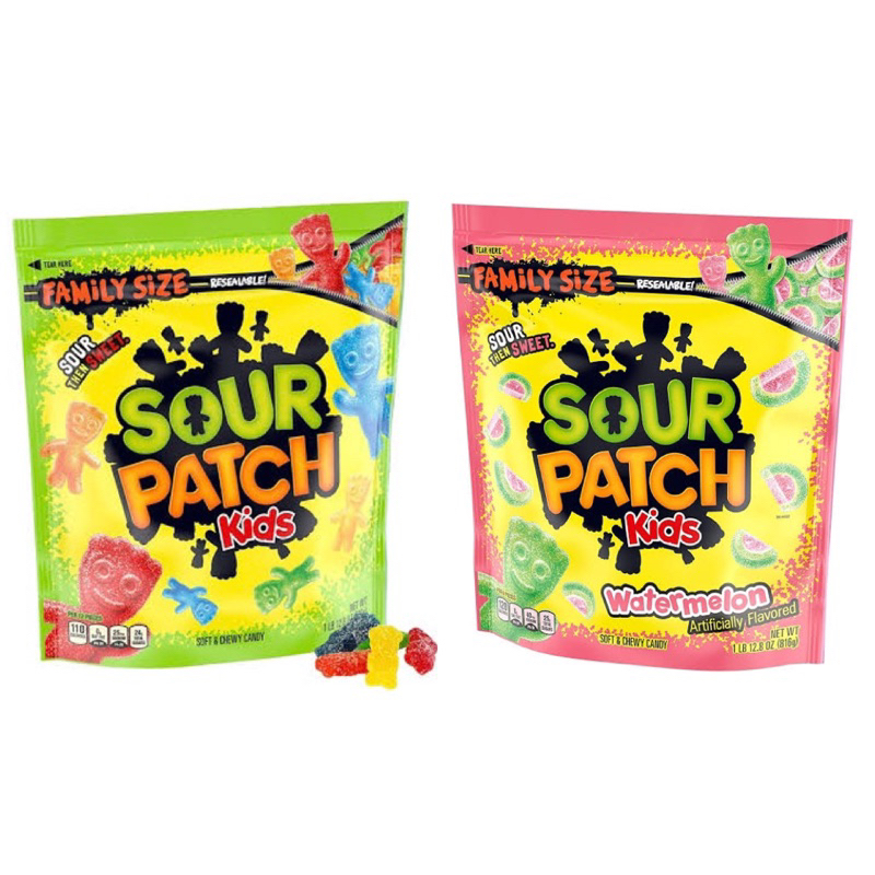 SOUR PATCH KIDS Big Kids Soft & Chewy Candy, Family Size 1 LB IMPORTED ...