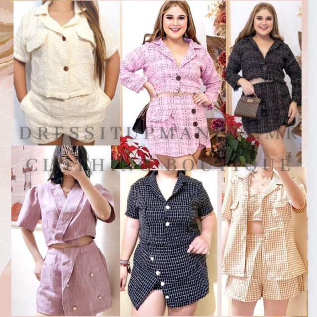 Tweed plus size on sale dress