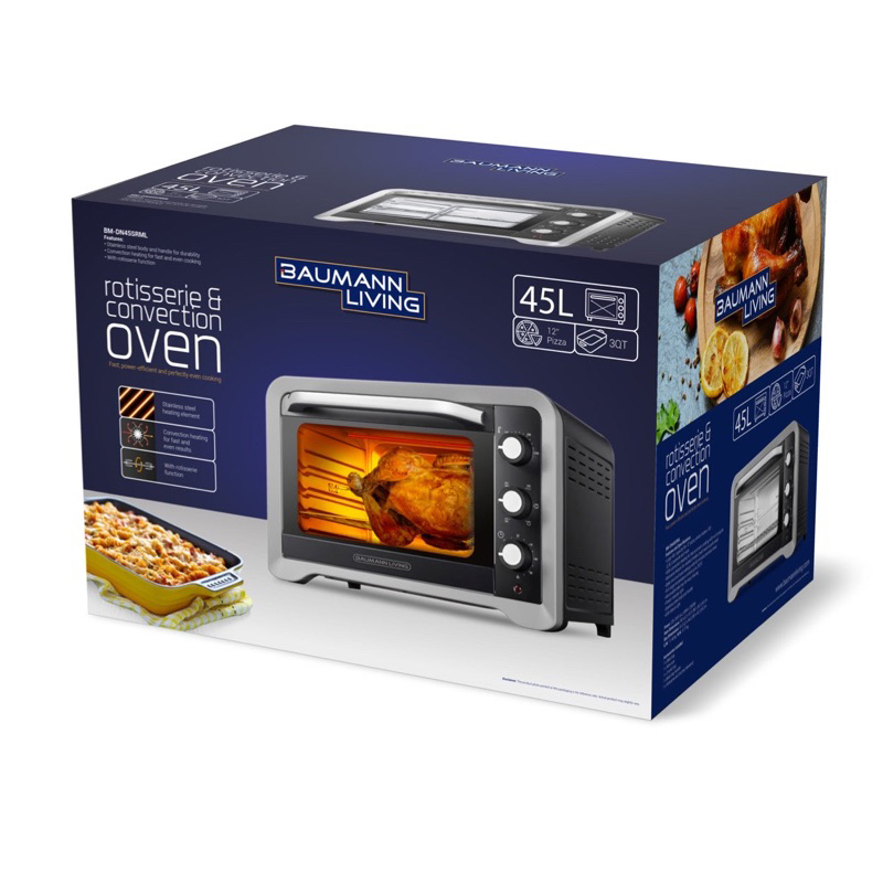 Baumann Living 45L Convection & Rotisserie Oven (2021 model) Shopee