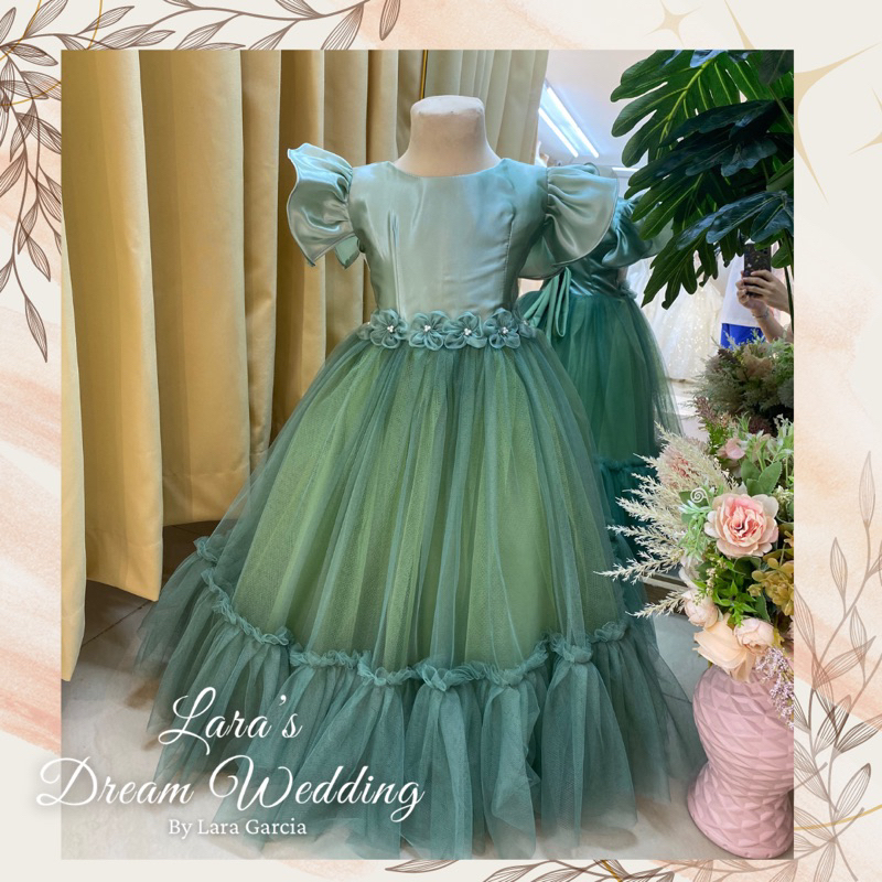 Sage green deals flower girl dress