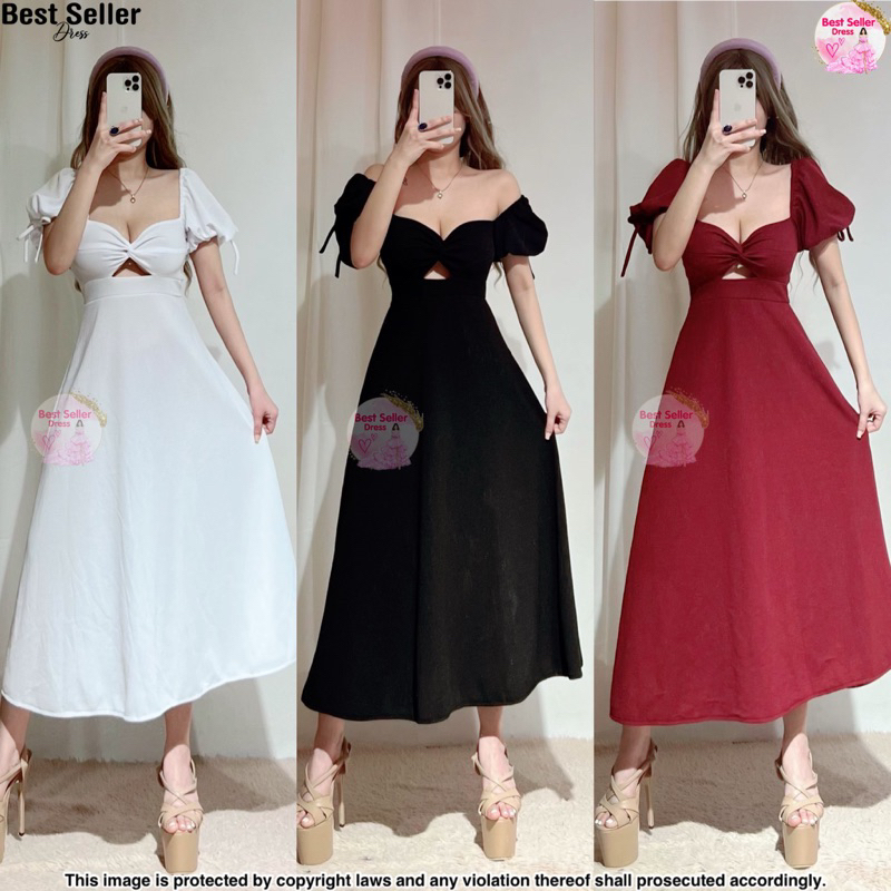 Best Seller Eden Puff Sleeves Maxi Dress (Best Seller Dress)(BSD