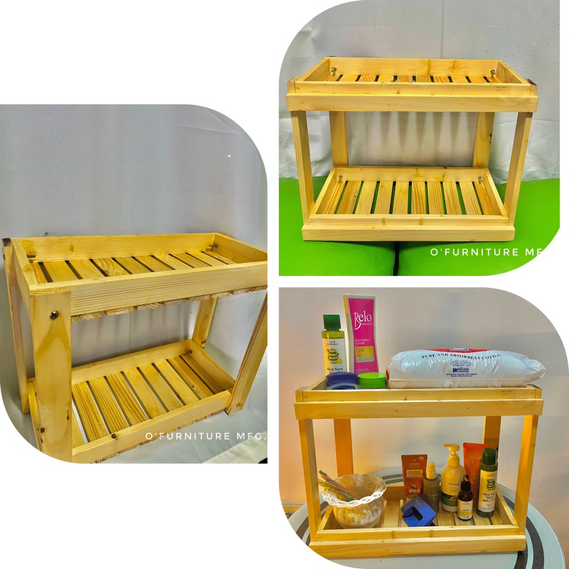 OFMFG TWO LAYER RECTANGULAR RACK COSMETIC RACK COFFEE AND TEA RACK