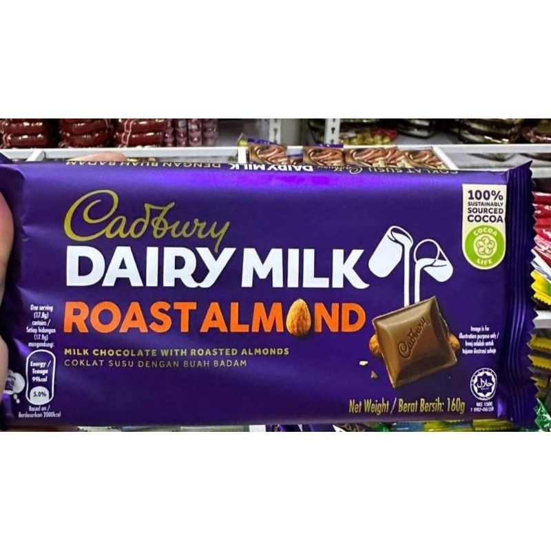 Cadbury Dairy Milk 160g Fruit & Nut/Roast Almond/Hazelnut Shopee