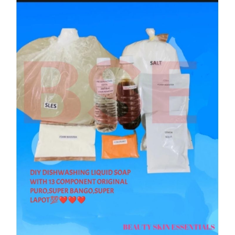 Dishwashing Liquid Diy Kit With 13 Component And Tagalog Procedure