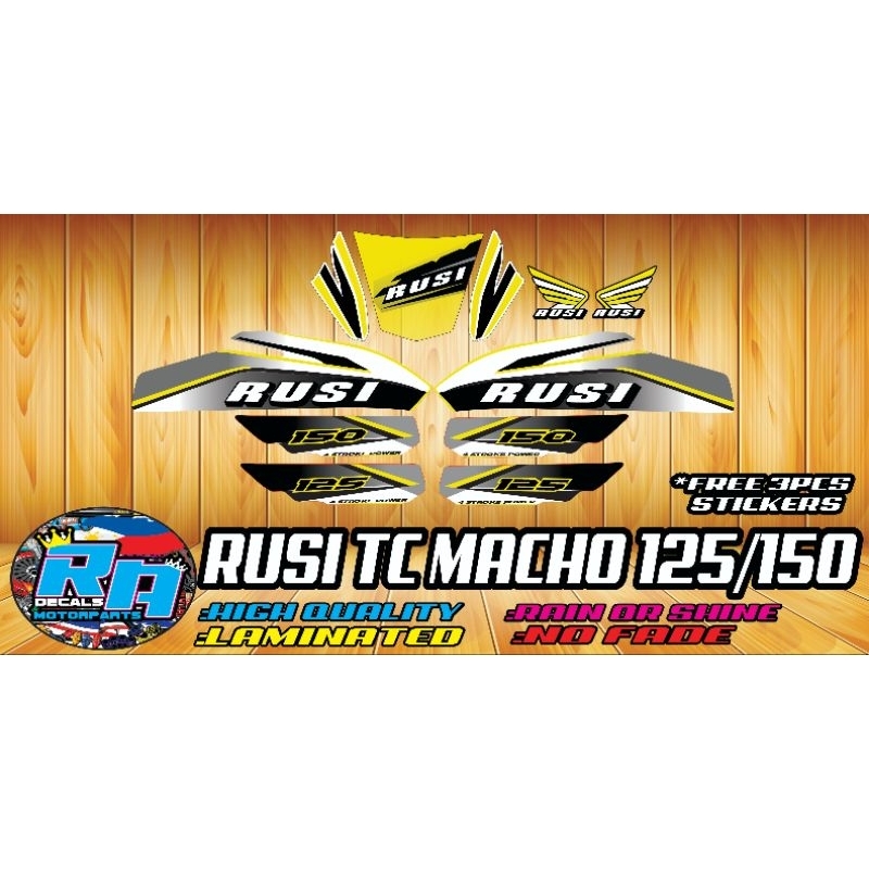 Rusi Tc Macho 125 150 Tmx Style Decals Shopee Philippines