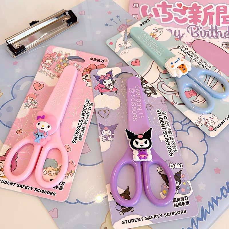 Sanrio Characters Scissors with Protective Cover Safety Scissors ...