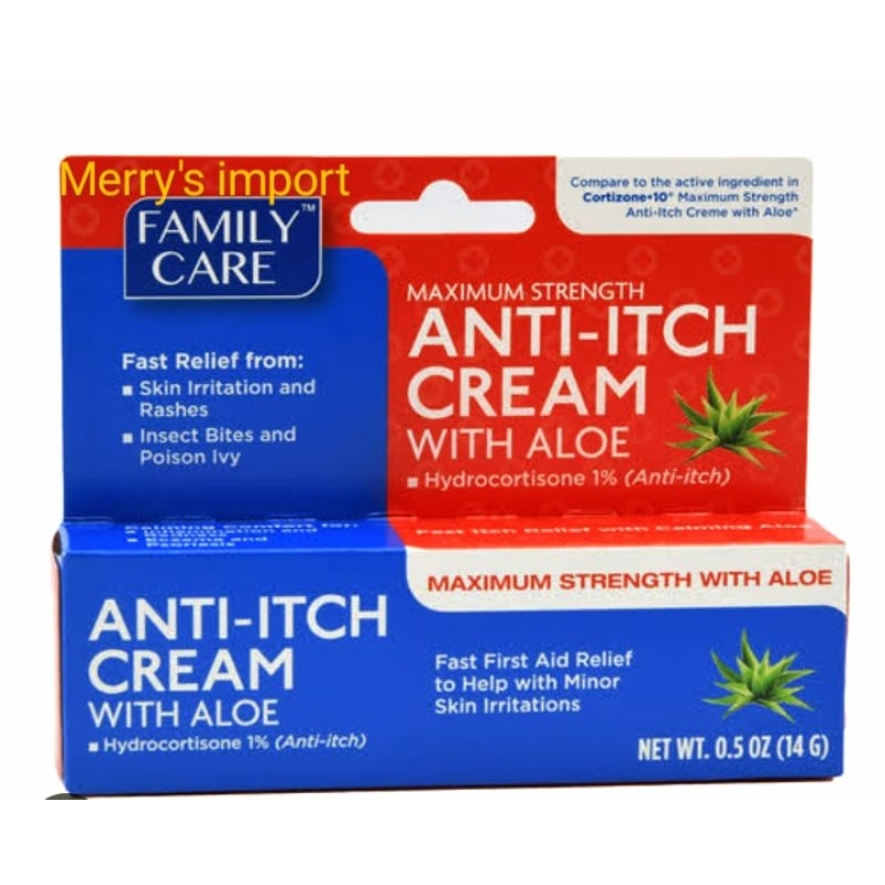 Family Care AntiItch Cream with Aloe Hydrocortisone 1 14g Shopee