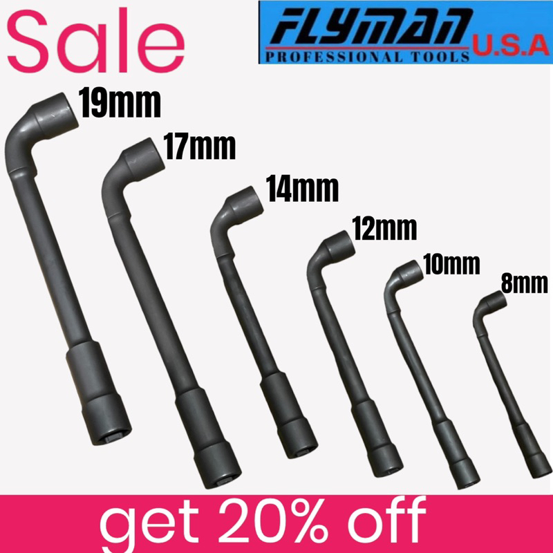 Elbow Wrench/Nimbo/L Type Socket Wrench 8,10,12,14,17,19mm Flyman USA