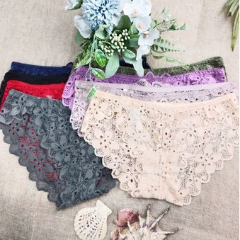 Bikini Soft Lace Panty Sexy Floral Lace See trough Underwear | Shopee ...