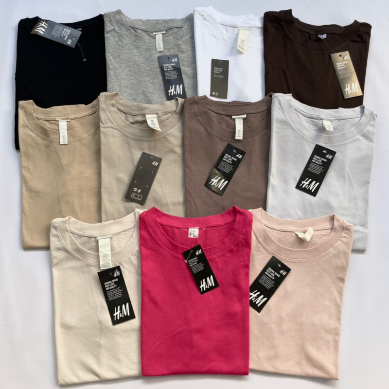 H&M Basic Cotton T-Shirt (2) | Closetbykaykay | Shopee Philippines