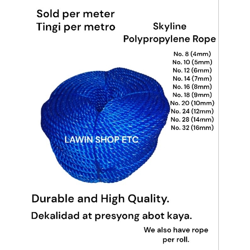 TINGI BLUE ROPE SOLD PER 1 METER | PP ROPE 5MM 6MM 7MM 8MM 9MM 10MM ...