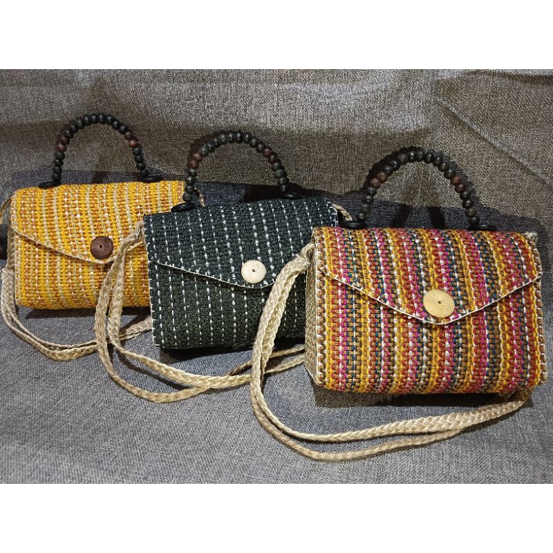 Native Abaca Sling Bag Abaca Shoulder Bag Crossbody bag with handle