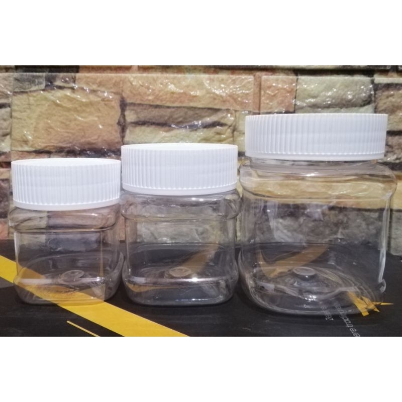 Honey Jar Plastic Square Container 4oz 118ml| 6oz 177ml | 10.1oz 300ml ...