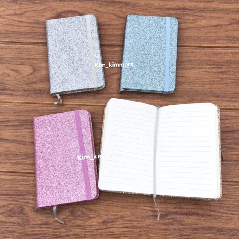 A6 Glitter Notebook Small Pocket size Mini Notebook Lined Pages ...