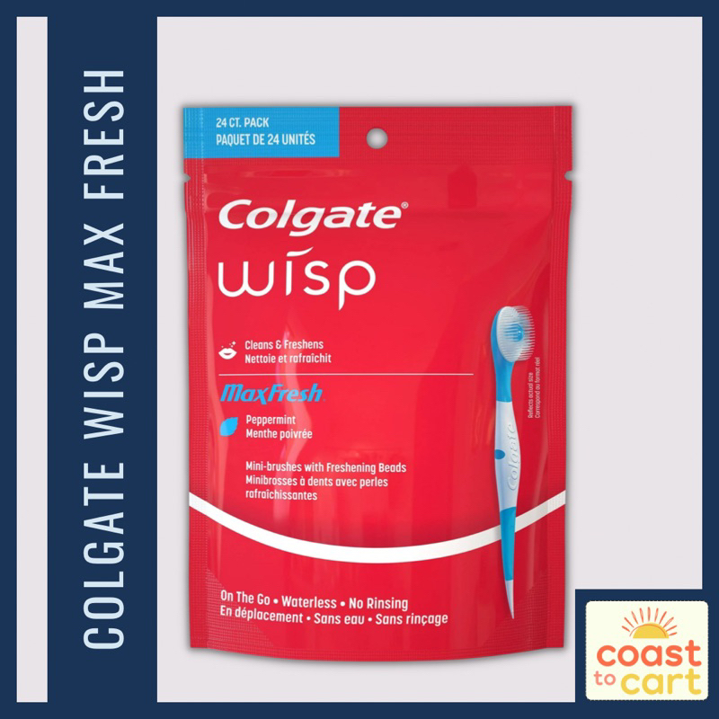 Colgate Max Fresh Wisp Disposable Mini Travel Toothbrush 24 Mini