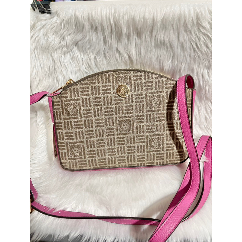 Original Anne Klein Triple Compartment Crossbody Bag in Orchid Flower