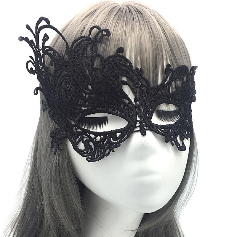 Burlesque Half Mask - Pink/Black - Costume Accessory - Adult Teen main image 1