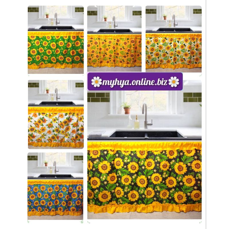 lababo curtain elegant stylish sunflower design/ kitchen curtain 60 ...