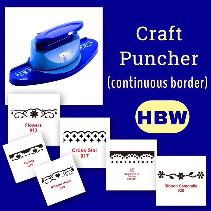 HBW Craft Puncher continuous border 1.6” X 0.5” with 6 designs to ...