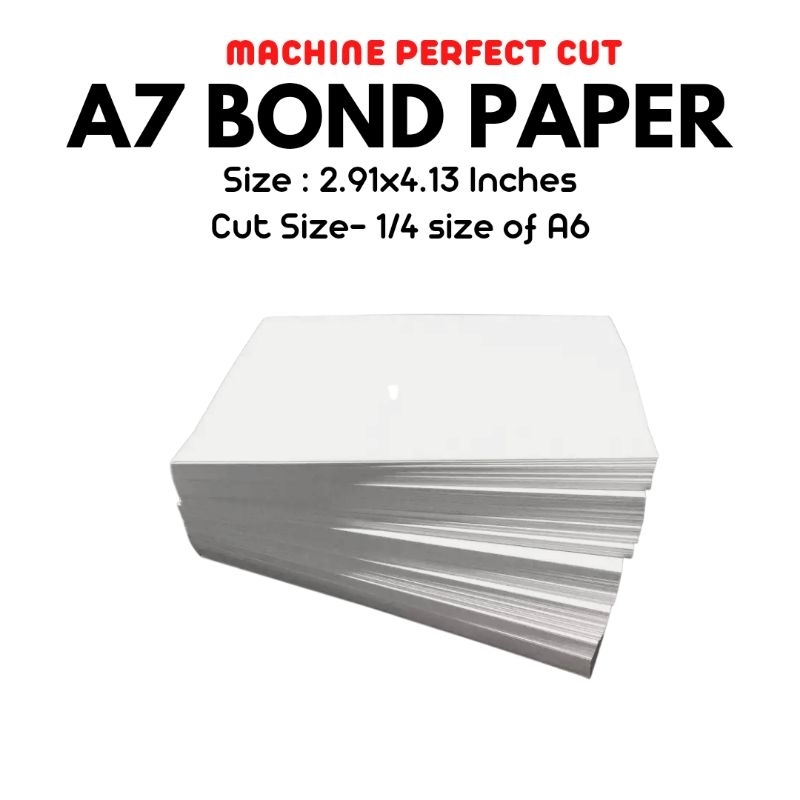 Cut size A7 Bond Paper (500 pieces) 70 Gsm | Shopee Philippines