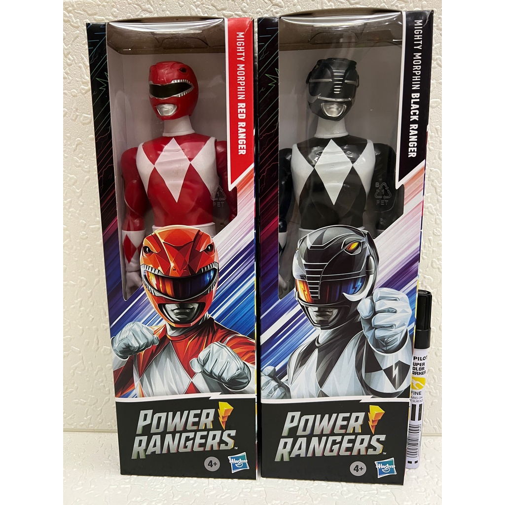 Power Rangers Mighty Morphin Black Ranger Red Ranger 12 Inches Hasbro ...