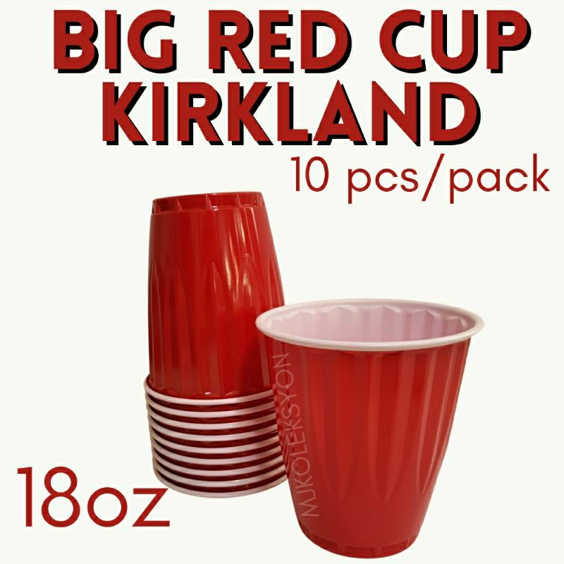 Big Red Cup Kirkland 18oz for Beerpong Plastic Party Cup 10pcs | Shopee ...