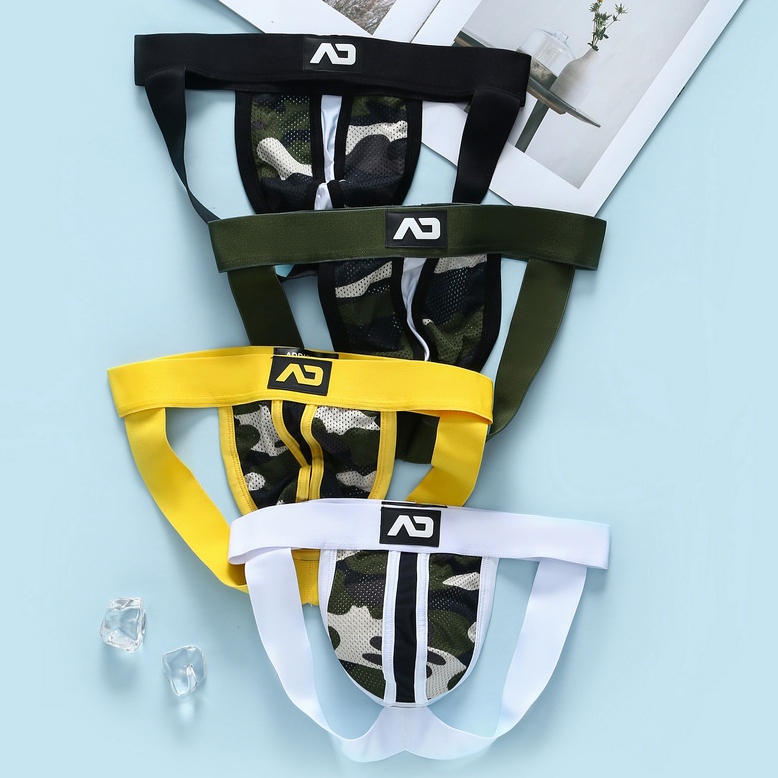 Addicted Men Mesh Camouflage Jockstrap Underwear Jock Strap Briefs