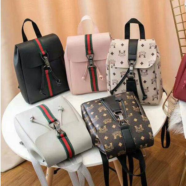 2185 Trendy Fashion Korean Leather Backpack Shopee Philippines