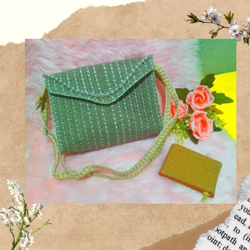 Danica 2way sling bag/ native sling bag with coin purse Shopee