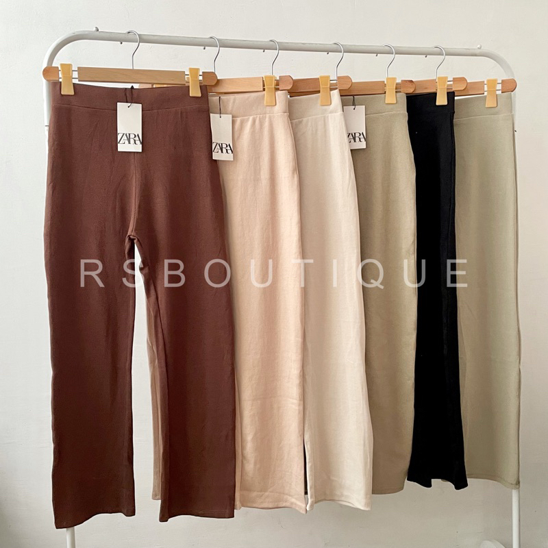 Zara Trouser Highwaist Ribbed Pants | rsboutique | Shopee Philippines