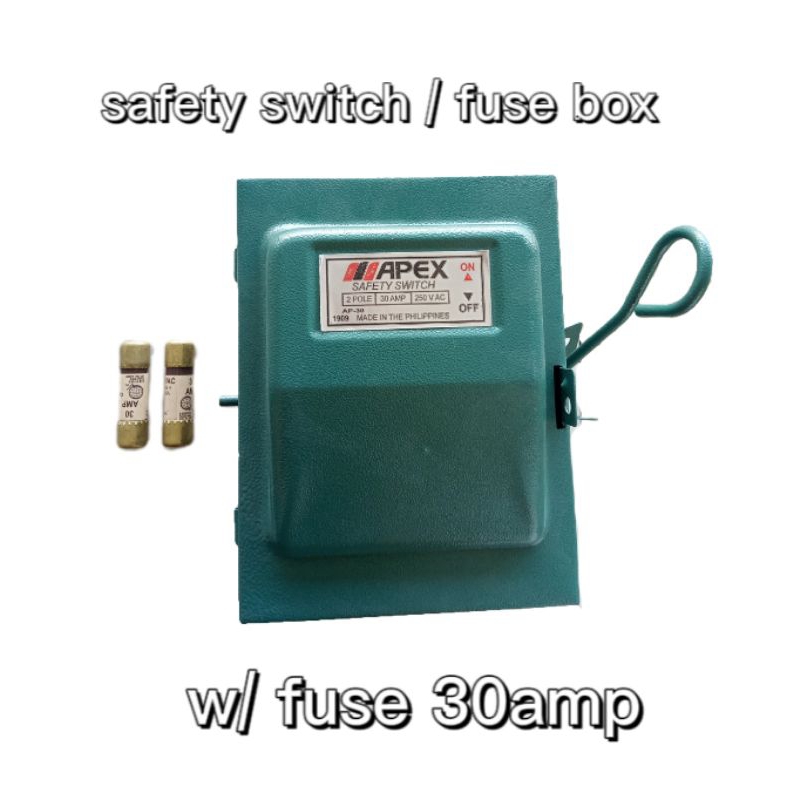 Safety Switch Fuse Box 30amp 2 Pole Electrical Green Free Screw & Fuse MAKAPAL Shopee Philippines