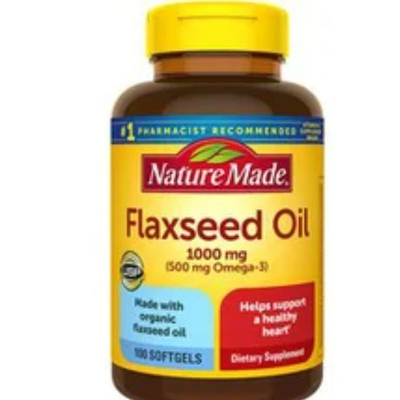 Nature made flaxseed oil 1000mg 500mg omega3 (100softgel) Shopee