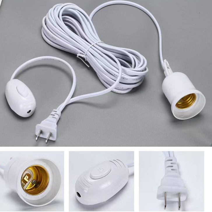 5M Lamp Bulb Holder With Switch LED Light Bulb Extension Socket
