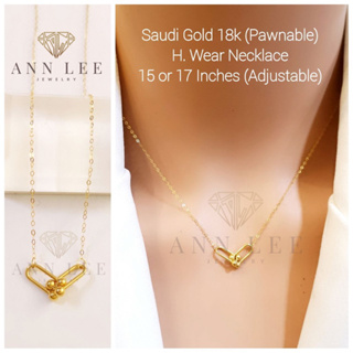 18K Saudi Gold Necklace with 24K Hong Kong Gold Bar Pendant Pawnable